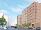 The original artist's impression of the proposed development from when the Advertiser first reported the plans in April last year. Since then discussions with the borough council have led to the block facing North Street being reduced to six storeys and then increasing to seven storeys further back.