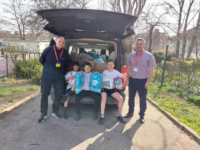 Three youngsters at Oakfield Primary Academy in Rugby have inspired their fellow students to join in with their efforts to collect donations for children in Ukraine.