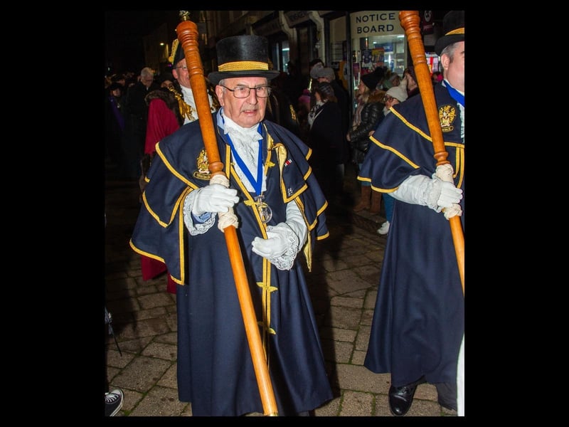 Members of the procession making their way through Warwick for the Christmas lights switch on.