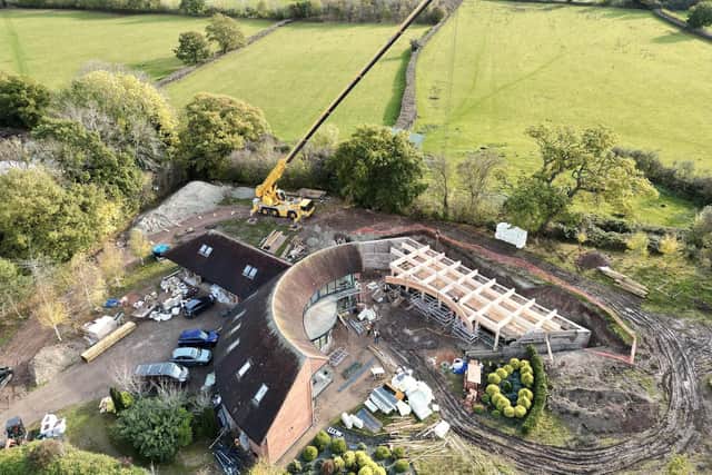 The construction phase of the extension. Photo supplied by DM & Co. Homes