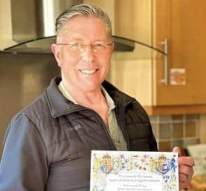 Steve with his invitation to the King's Coronation.