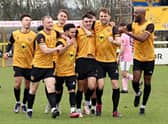 Liam Cross celebrates his first goal for the club.