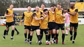 Liam Cross celebrates his first goal for the club.