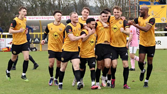 Liam Cross celebrates his first goal for the club.