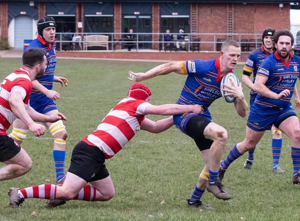 Leamington winger Jim Reed charges forward. Pic by Ken Pinfold.