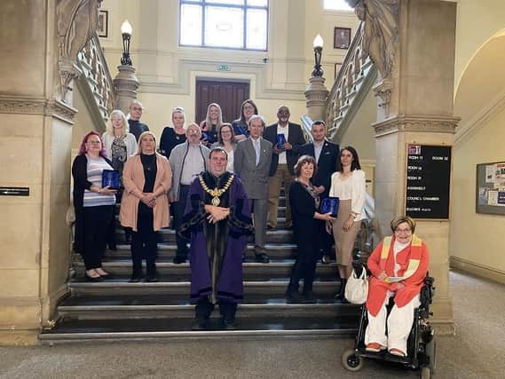 A group picture of all the Leamington Mayor Awards 2023