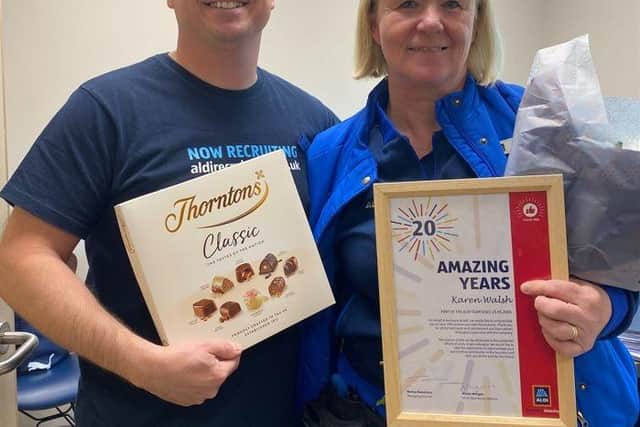 Karen Walsh is celebrating 20 years at Aldi.