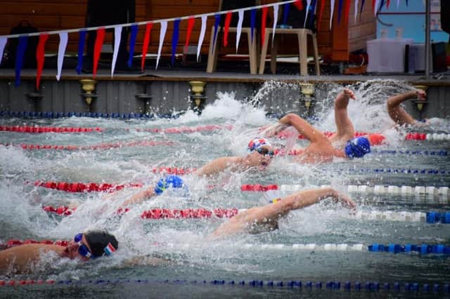 Neil Curtis racing at the International Ice Swimming Association (IISA) 5th World Championship -  in Samoens, France. Picture submitted.