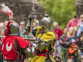 Knights will battle it out at a medieval event at Kenilworth Castle. Photo by Nigel Wallace-Iles