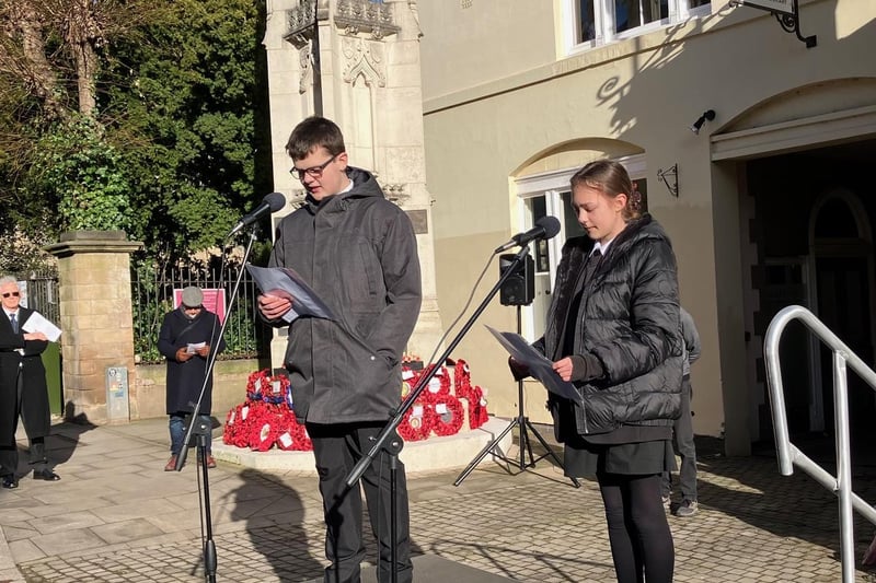 Readings were given by some of the pupils from the schools attending the memorial event. Photo supplied by Rick Thompson