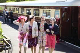 Luxury day out ... excited passengers prepare to board the Northern Belle