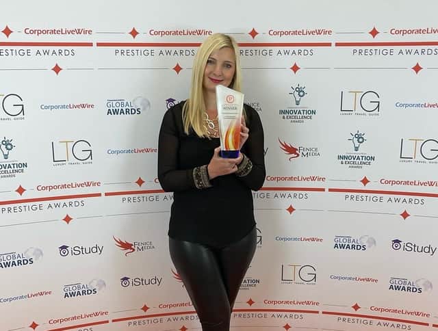 Independent dog trainer and behaviour advisor, Hannah Antrobus owner of Pawsitively Pawsome Pups, has been named best in specialist dog training services in Central England by internationally recognised awards, Prestige.