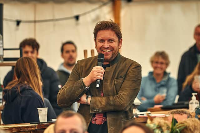 ITV chef James Martin in the VIP tent at another Pub in the Park event. Photo by Will Stanley