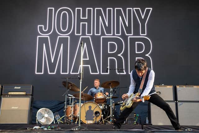 Johnny Marr on stage at Warwick Castle on Sunday, July 21. Photo by David Jackson.