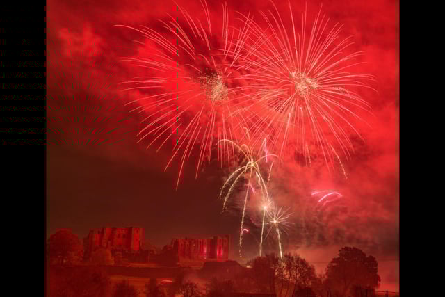 Fireworks with Kenilworth Castle in the background. Photo by Steven Barnett