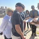 Matt Western with parliamentary colleagues, in the West Bank, overlooking the site where Israel is planning its E1 settlement.