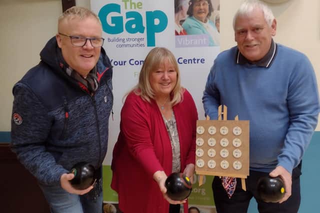 Pictured left to right: Simon Pargeter, Cherylynne Harrison, and Allan Bailey get ready for new indoor bowling at The Gap in Warwick. Photo supplied