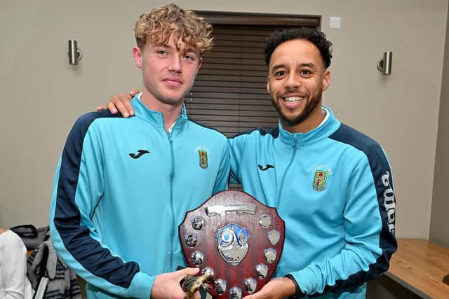 Caine Elliott picked up the players' player of the year award as well as three other prizes at Rugby Town's presentation evening. Picture by Martin Pulley