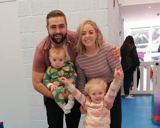 Lochlan with his mum Amber, dad Sam and his sister Ada. Picture supplied.
