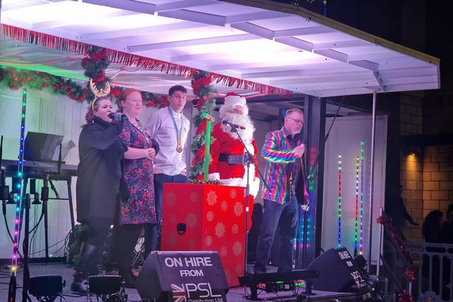 Commonwealth Games Gold medallist Lewis Williams joined the lights switch on event in Warwick Road. Photo by Kenilworth Town Council