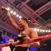 Matty Harris celebrates his latest victory. Picture courtesy pf Reece Singh promotions.