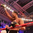 Matty Harris celebrates his latest victory. Picture courtesy pf Reece Singh promotions.