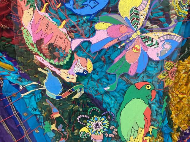 Artwork created by refugees in Warwickshire is currently on display.