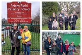 Apple trees have been planted at four schools to mark them gaining a silver or gold Bee Friendly School awards in 2024. Photos supplied