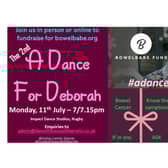 A fundraising dance event will be taking part in Rugby, in memory of Bowel Cancer warrior Dame Deborah James who sadly passed away in June.