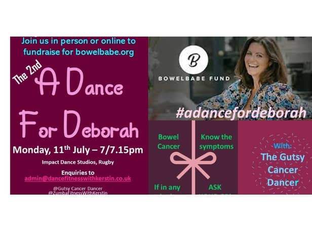 A fundraising dance event will be taking part in Rugby, in memory of Bowel Cancer warrior Dame Deborah James who sadly passed away in June.