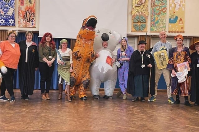 Staff at All Saints Junior School in Warwick also got involved in the dressing up fun.