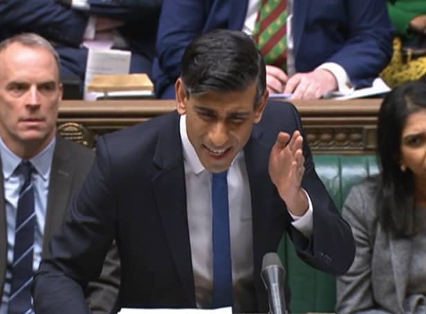 Prime Minister Rishi Sunak speaks during Prime Minister's Questions in the House of Commons, London.