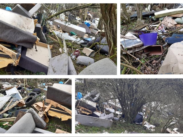 Criminals have created a huge fly-tipping site near Rugby