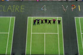 Claire's Pomfret's supporters on the tennis courts at Victoria Park. Picture supplied.