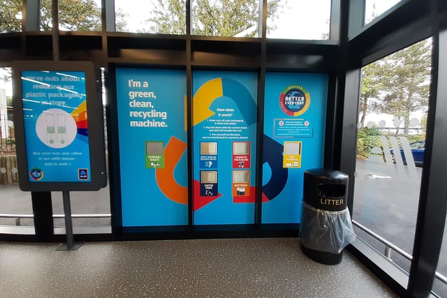 The ‘hard to recycle’ unit at the entrance to the new Aldi store in Leamington