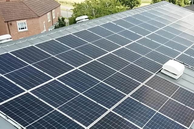 The solar panels on the roof of Chase Meadow Community Centre. Picture supplied.