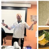 Rsidents gathered to watch Sam Tuckey (left) and Cory Bailey go head‑to‑head in a timed cook‑off competition packed with surprises.