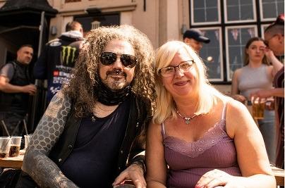 Adele and Andy Jones enjoying the sunshine.