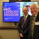 Guy Wilcock of the Leprosy Mission with Warwick Rotary Club President Alan Bailey. Photo supplied