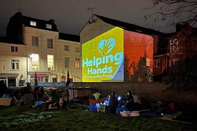 Around 50 participants are due to take part in this year's big sleepout event. Photo shows one of the previous events. Photo supplied