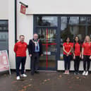 The Fire & Earth Sports Massage team at their new clinic in Regent Grove pictured with Leamington Mayor Councillor Alan Boad. Picture supplied.