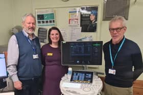Willy Goldschmidt, President of The Friends, Kara Maitra, UHCW Deputy Chief Strategy and Transformation Officer and Doug Jones, Chair of The Friends.