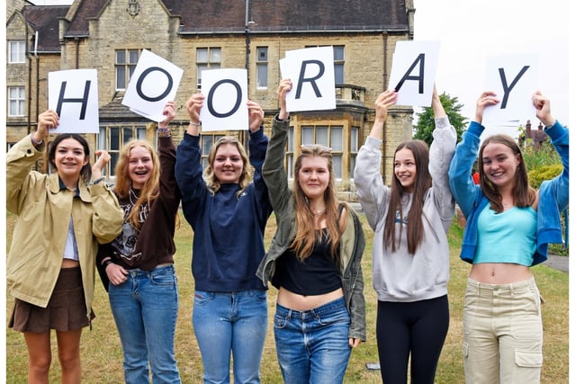 Kingsley School pupils after opening their results. Photo supplied by Kingsley School
