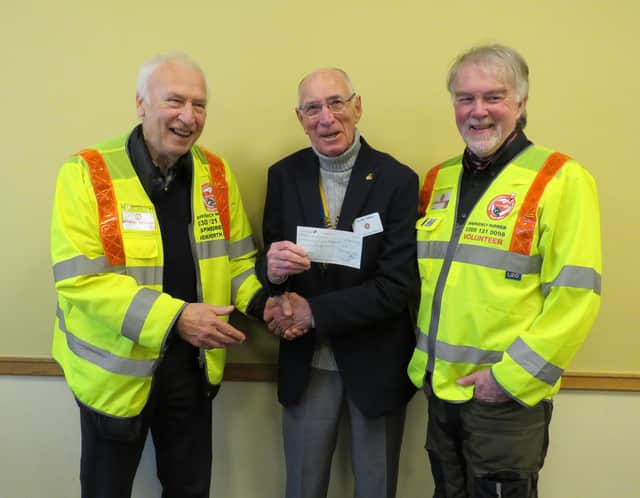 Alan Brickwood, Warwick Rotary President Keith Talbot, and Martin Williams. Photo supplied