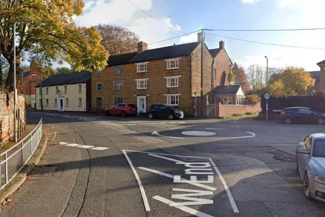 Cordons were set up around the railings in West End, as well as around the old Post Office building in High Street, while a police car blocked a driveway just off the mini roundabout by the Station Road sign in West Haddon.