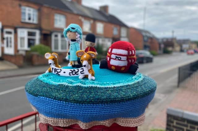 The postbox topper, back in its rightful place. Photo credit: Bilton Post Office.