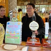The Warwick Lions Club launched its annual charity raffle this week which aims to raise money to help members of community who are in need. Photo shows: Michelle Ramsay and Anais receiving their hamper at the Windmill Inn in Leamington. Photo supplied