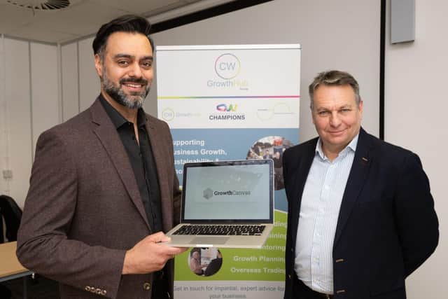 Jaspal Sohal from the Growth Canvas (left) with Craig Humphrey from the CW Growth Hub