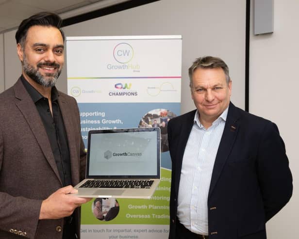 Jaspal Sohal from the Growth Canvas (left) with Craig Humphrey from the CW Growth Hub