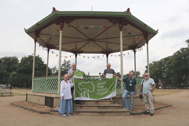 Marianne Pitts (Friends of the Pump Room Gardens), Jon Holmes (Green Spaces, Warwick District Council), Councillor Moira-Ann Grainger (Portfolio Holder for Neighbourhood & Leisure, Warwick District Council), Simon Richardson (Green Spaces, Warwick District Council), Ian Bradbury (Friends of the Pump Room Gardens). Picture submitted.